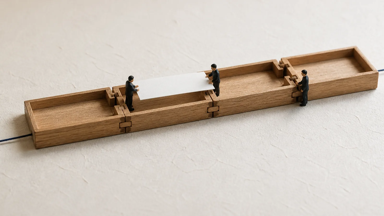 Four customer systems arranged around one small Japan team, with record, workflow, language, and cost boundaries between them
