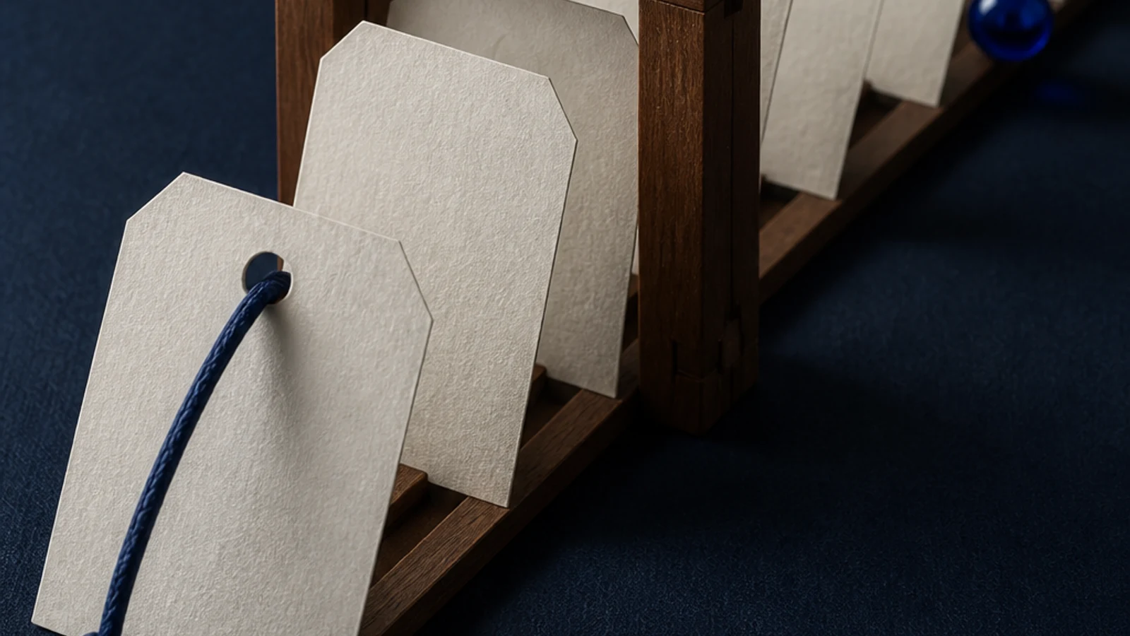 An indigo purchase order moves through delivery, acceptance, and payment gates on a pale operating timeline.