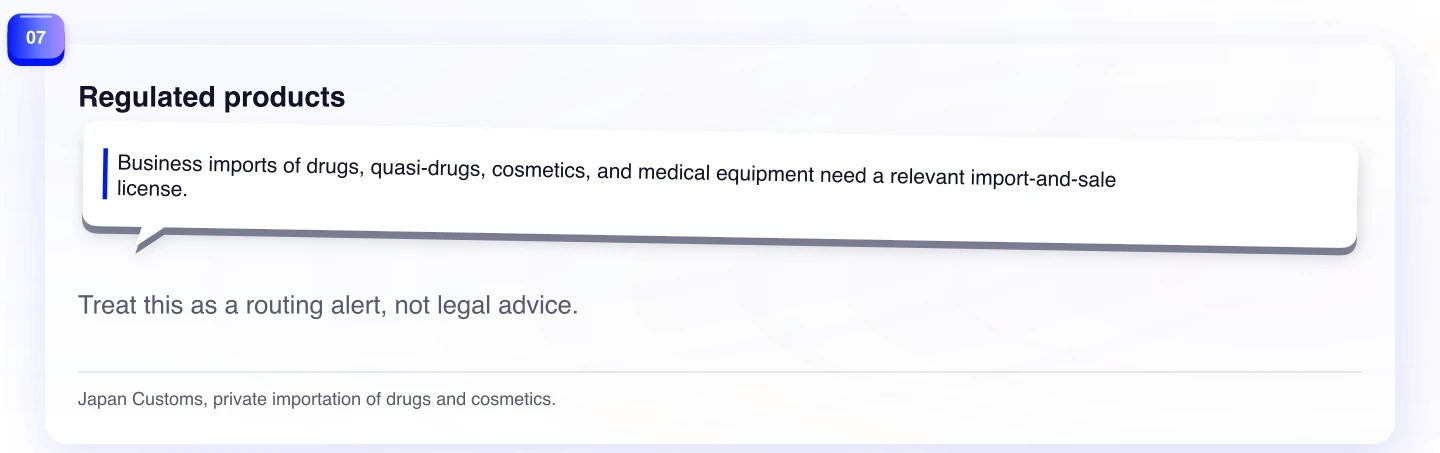 Regulated products. Treat this as a routing alert, not legal advice.