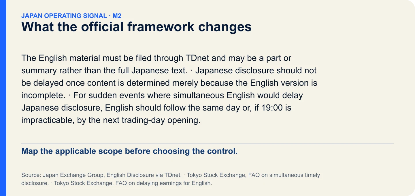 What the official framework changes. Map the applicable scope before choosing the control.