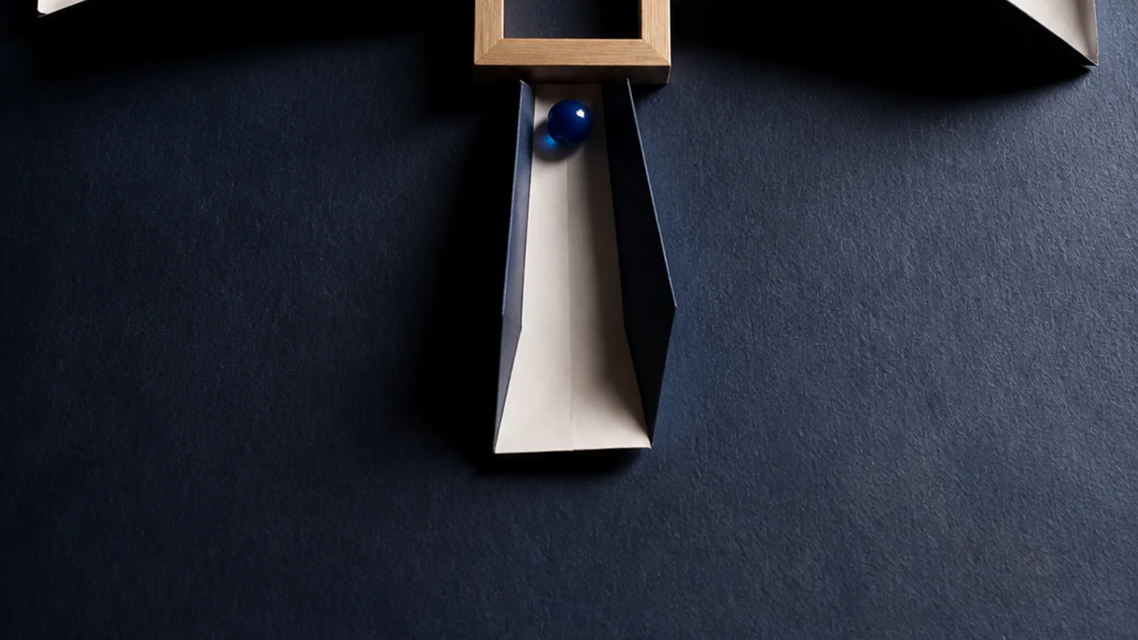 An indigo mobile app route branches into store, payment, web, and alternative distribution paths on a pale decision map.